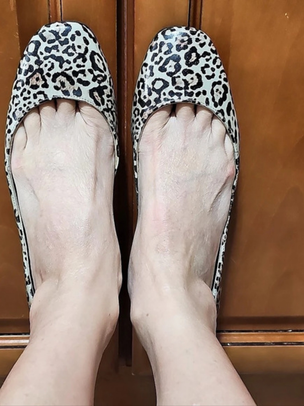 Jimmy Choo Leopard Print Patent Leather Ballet Flats Slip On Size 39